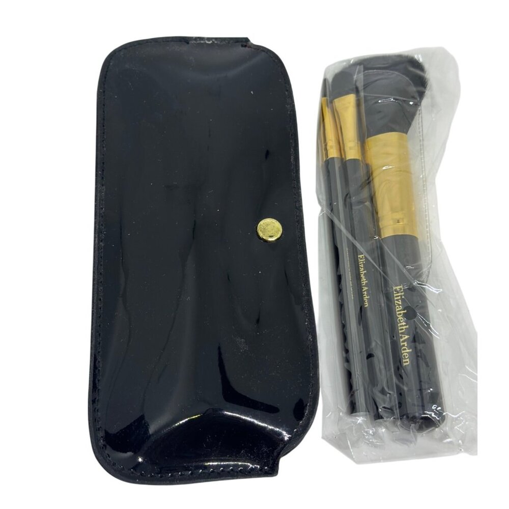 NEW Elizabeth-Arden 3-Piece Makeup Brush Set with Case‎ – Essential Travel Kit